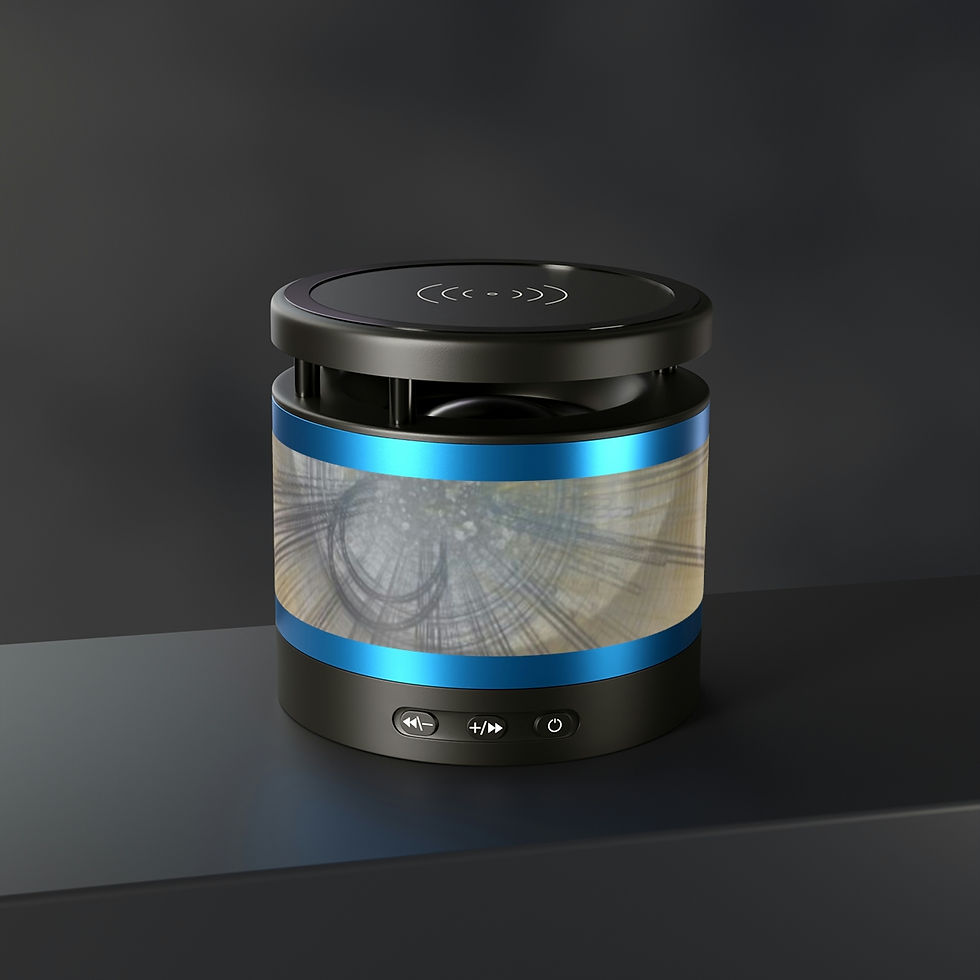 Thumbnail: Hypnotic Clock Metal Bluetooth Speaker and Wireless Charging Pad