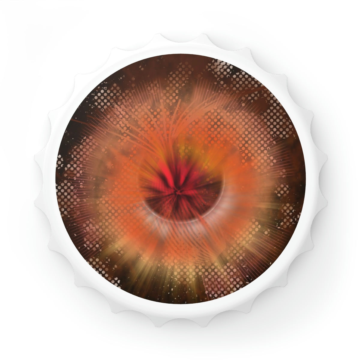 Red Dahlia Burst Bottle Opener