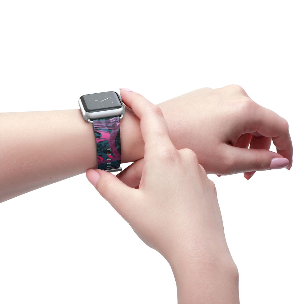 Thumbnail: Rosey Spiral Gears Apple Leather Watch Band