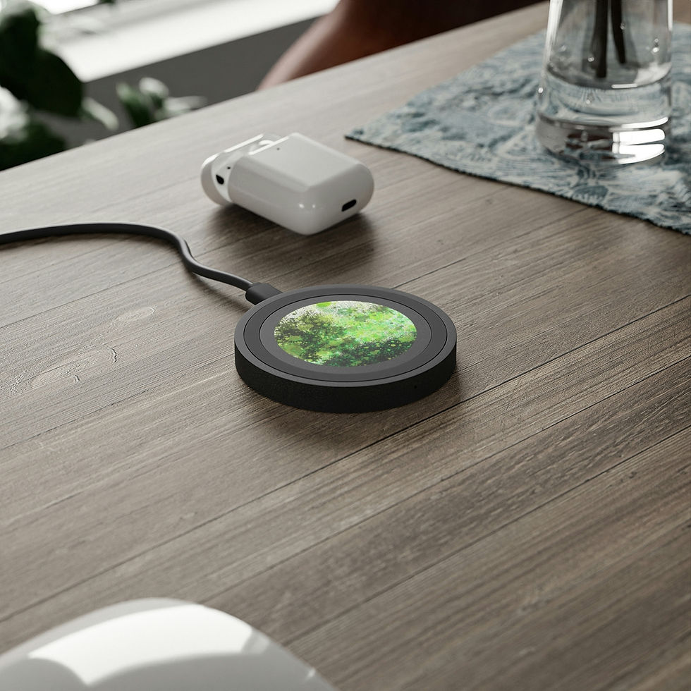 Thumbnail: Fuzzy Green Tree Wireless Charging Pad