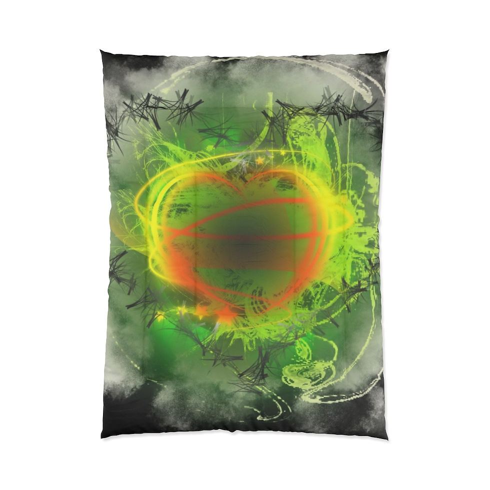 Thumbnail: Neon Heart Burst Comforter