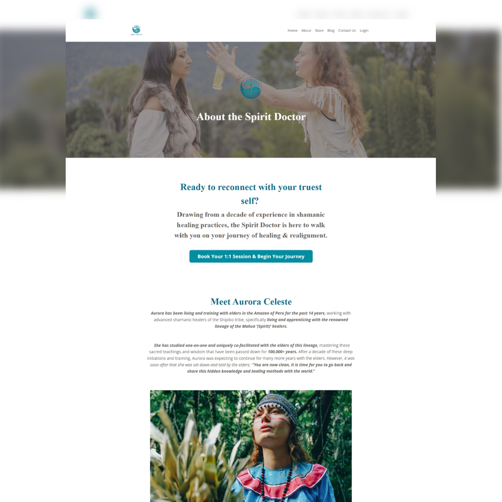 Spirit Doctor Hub About Page design