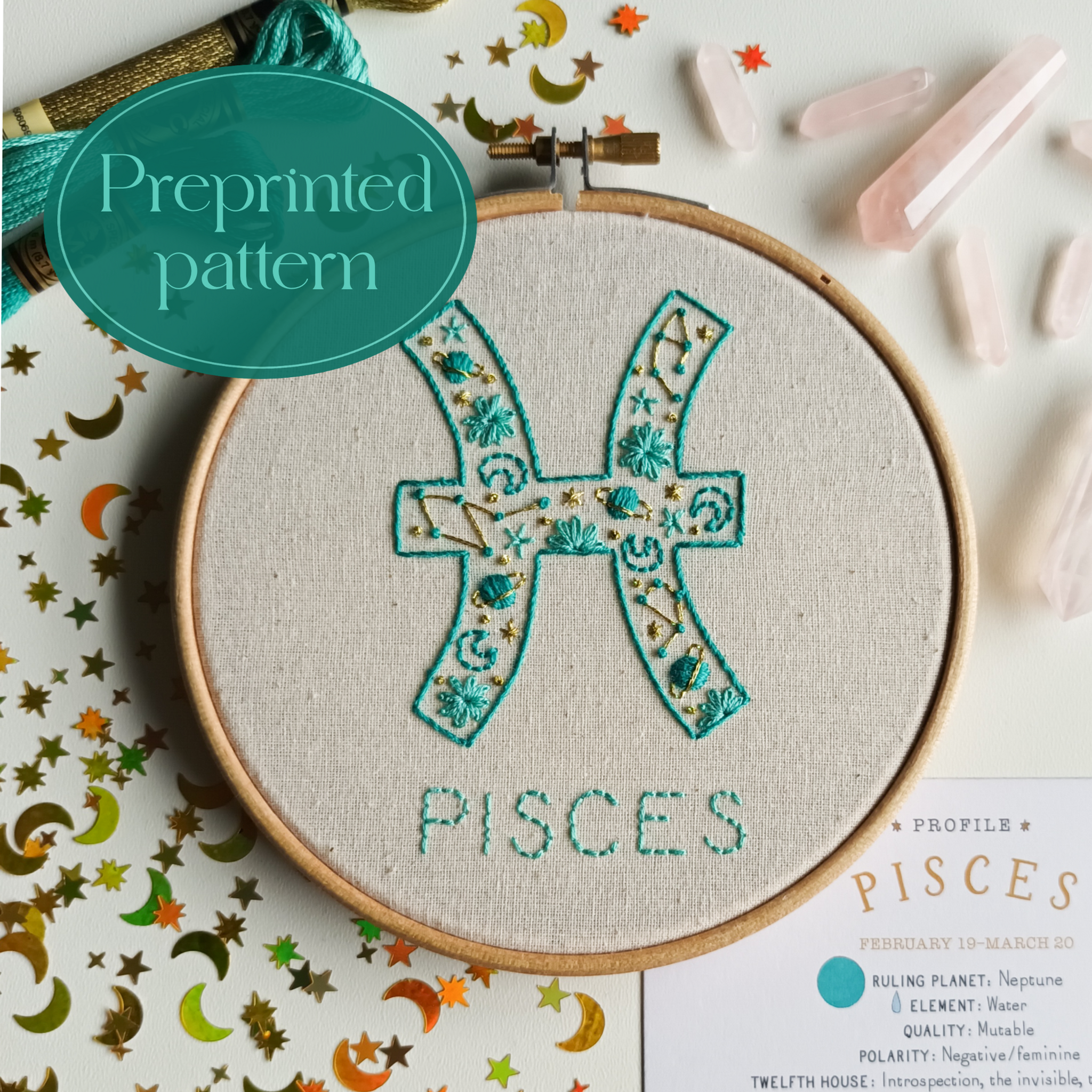 Pisces - Preprinted Pattern for beginners
