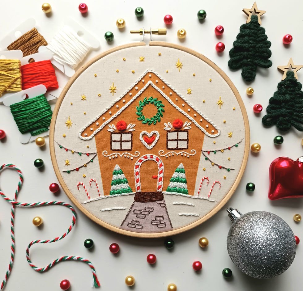 Thumbnail: Gingerbread house - Preprinted Pattern for beginners