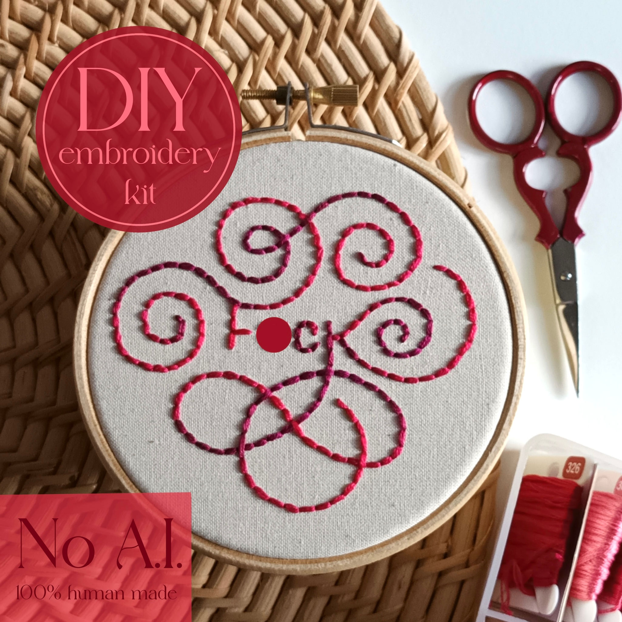 F**k - beginners embroidery kit