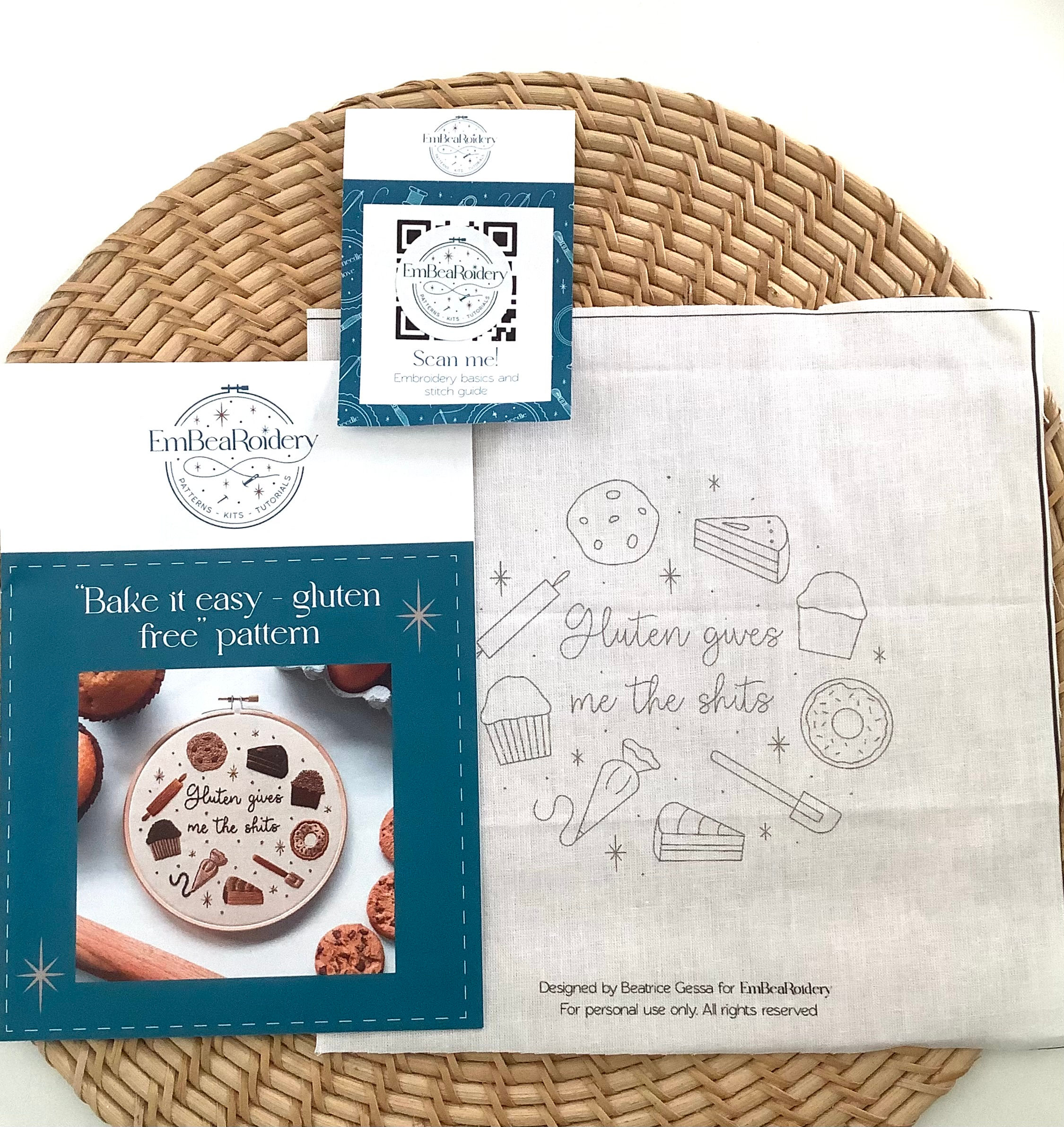 WHITE fabric panel pattern - Bake it easy GF