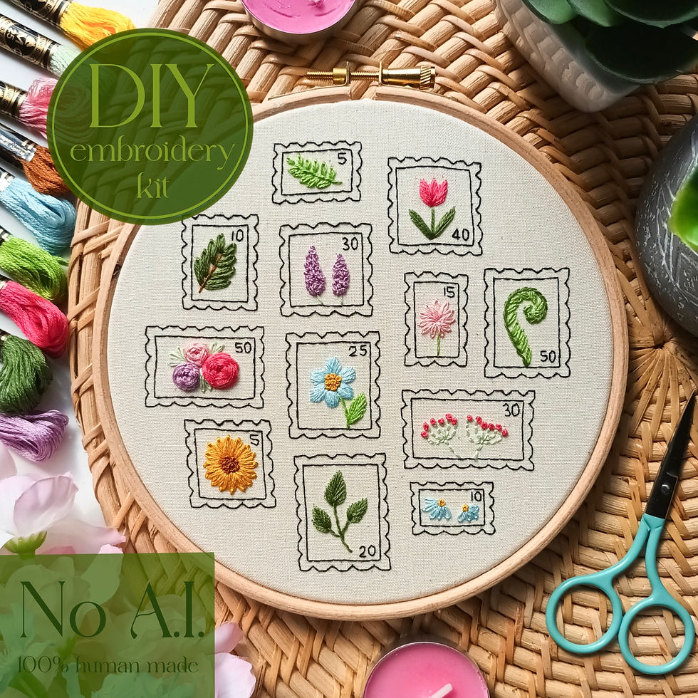 Botanical stamps - beginners embroidery kit