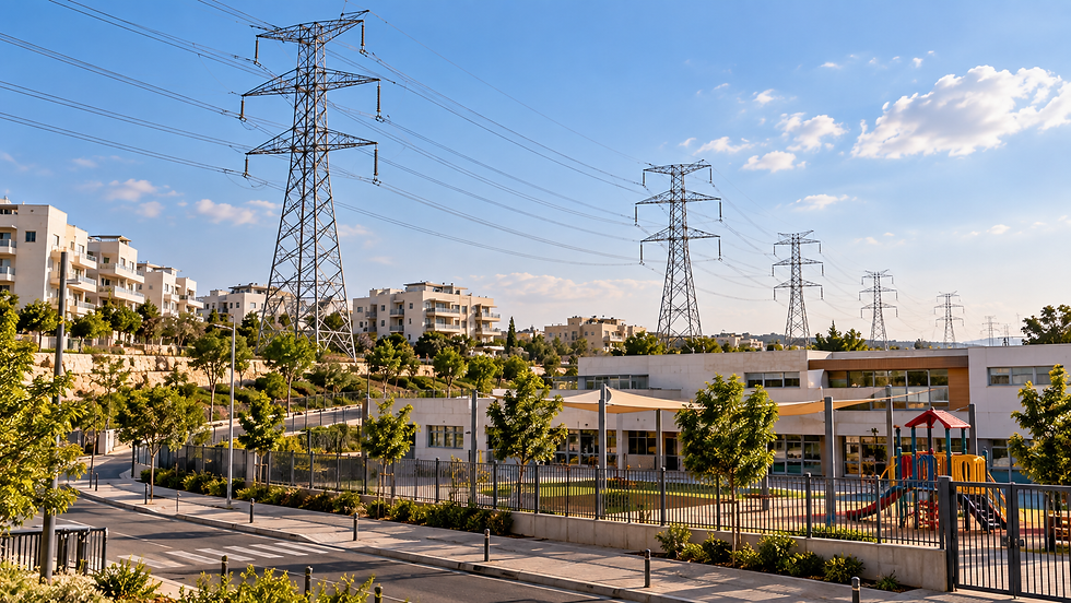 קווי מתח עליון בסמוך לבית ספר ומבני ציבור