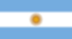 Flag of Argentina with light blue and white stripes, yellow Sun of May.