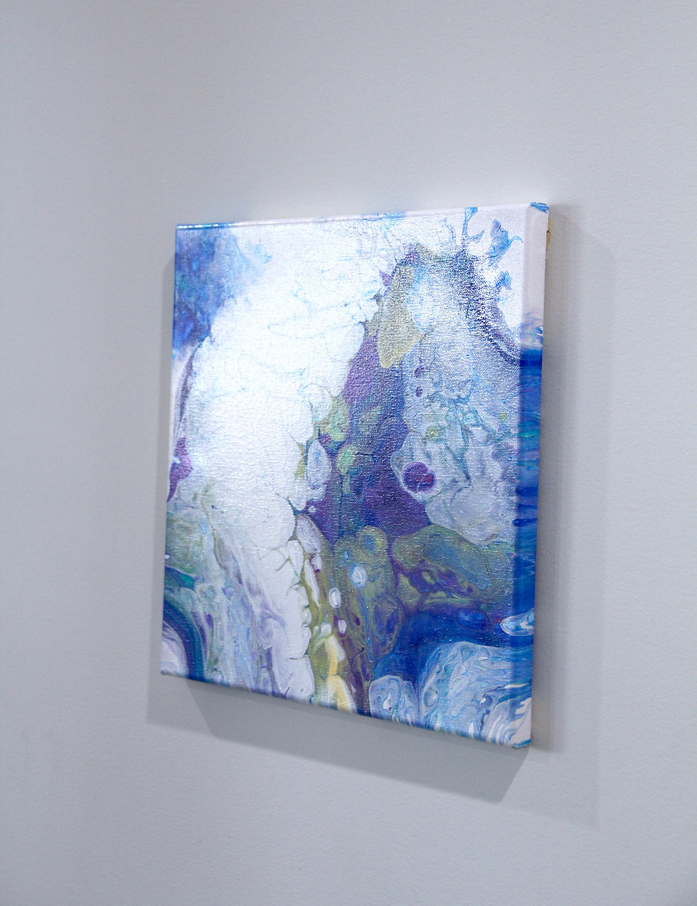 Thumbnail: Original Blue & White Acrylic Pour Painting