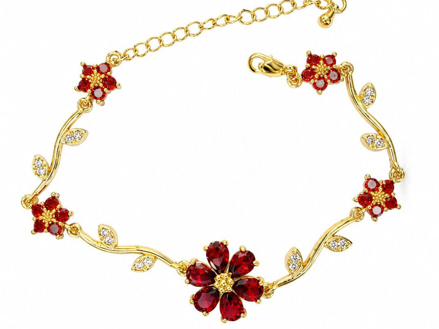 Red Daisy bracelet 