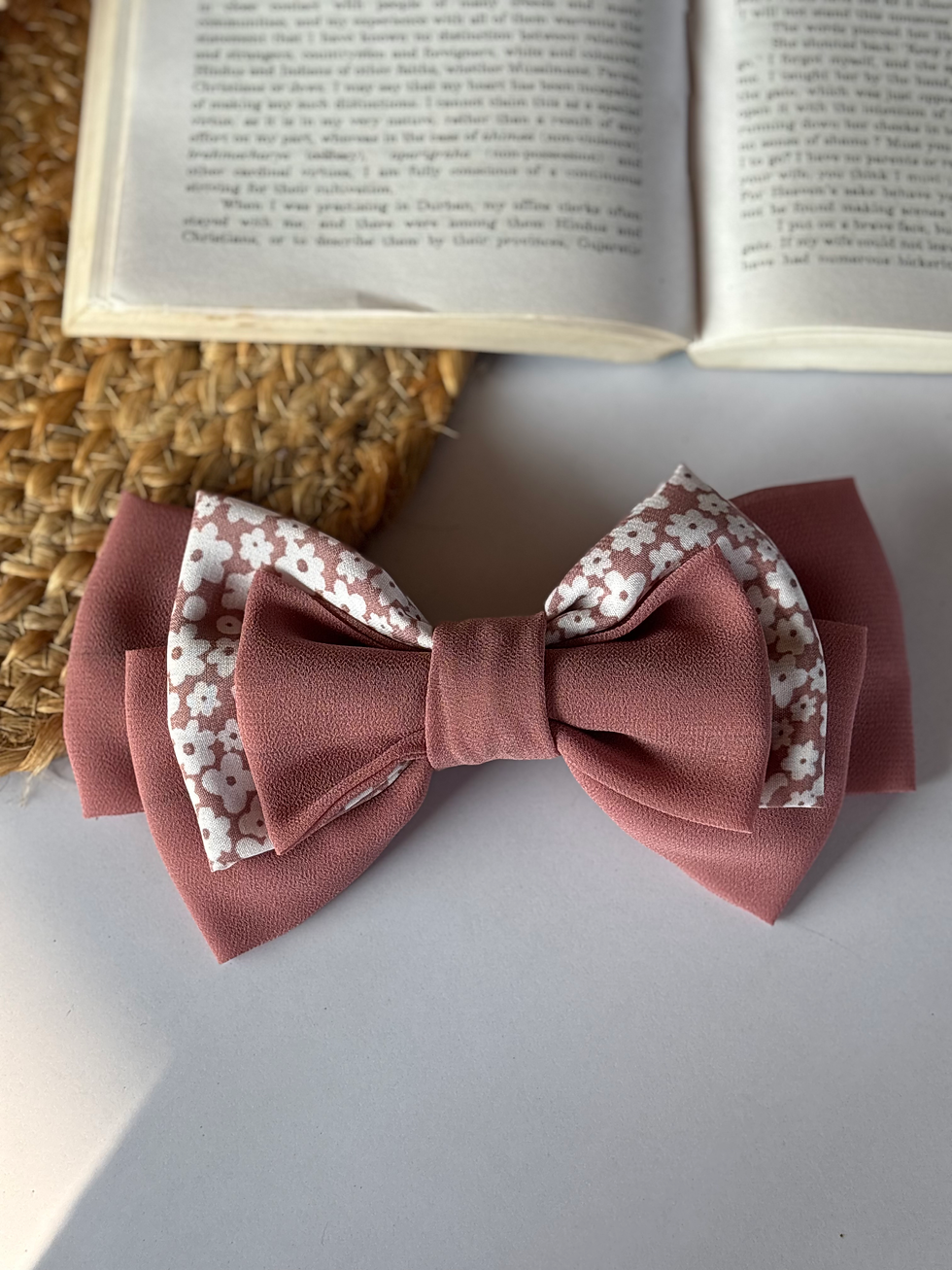 Floral nude layer bow