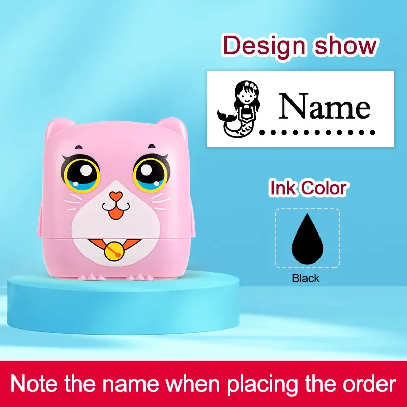 Miniatura: Custom Kids Travel Stamp - Personalized Waterproof Name Stamp for School,