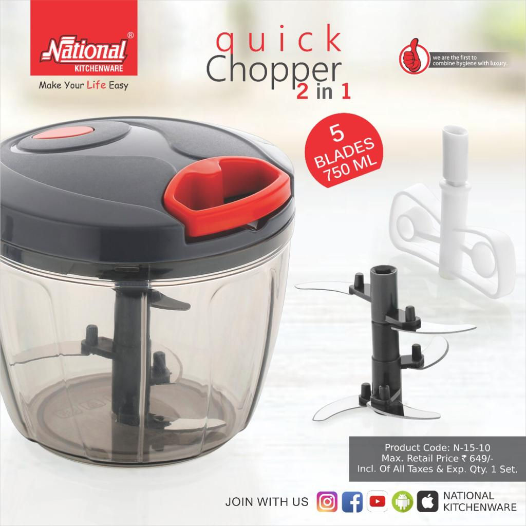 Quick chopper 750 ml 5 in 1 national 