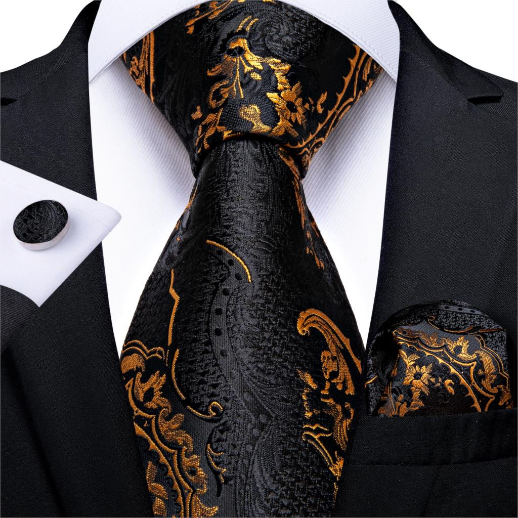 Black Gold Wedding Tie