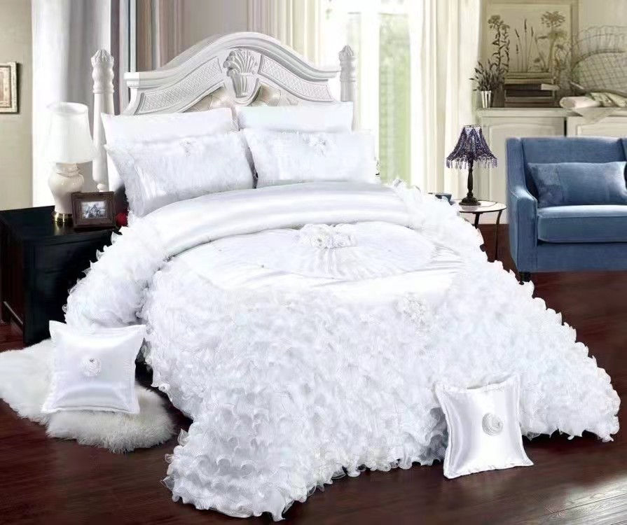 Thumbnail: Premium Satin Ruffle Bedding Set