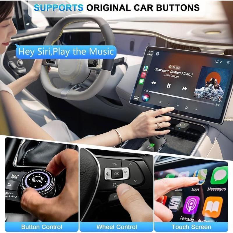 Thumbnail: 2 in 1 Wireless Apple CarPlay Adapter, for both Apple and Android,converts wired