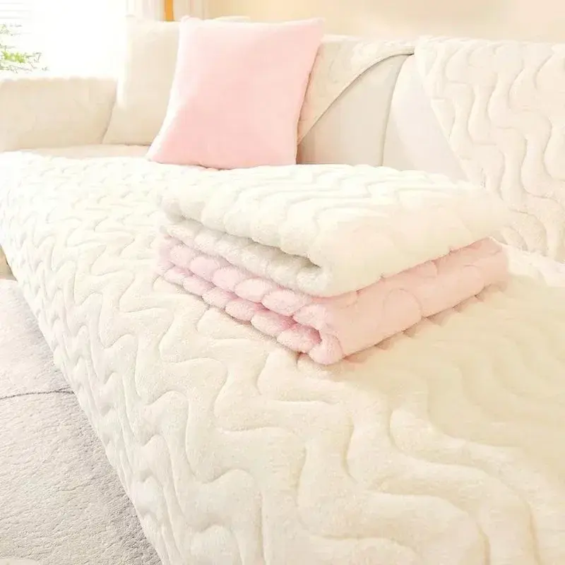 Miniatura: Super Soft Rabbit Plush Quilted Sofa Towel