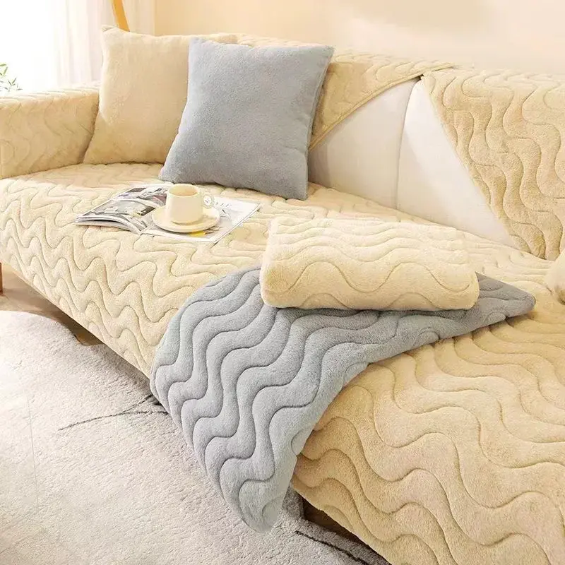 Miniatura: Super Soft Rabbit Plush Quilted Sofa Towel