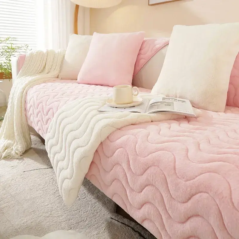 Miniatura: Super Soft Rabbit Plush Quilted Sofa Towel