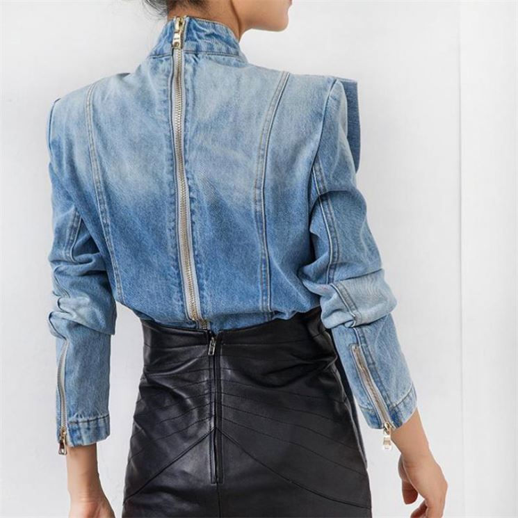 Thumbnail: Long Sleeve Latest Ladies Spring Denim Shirt