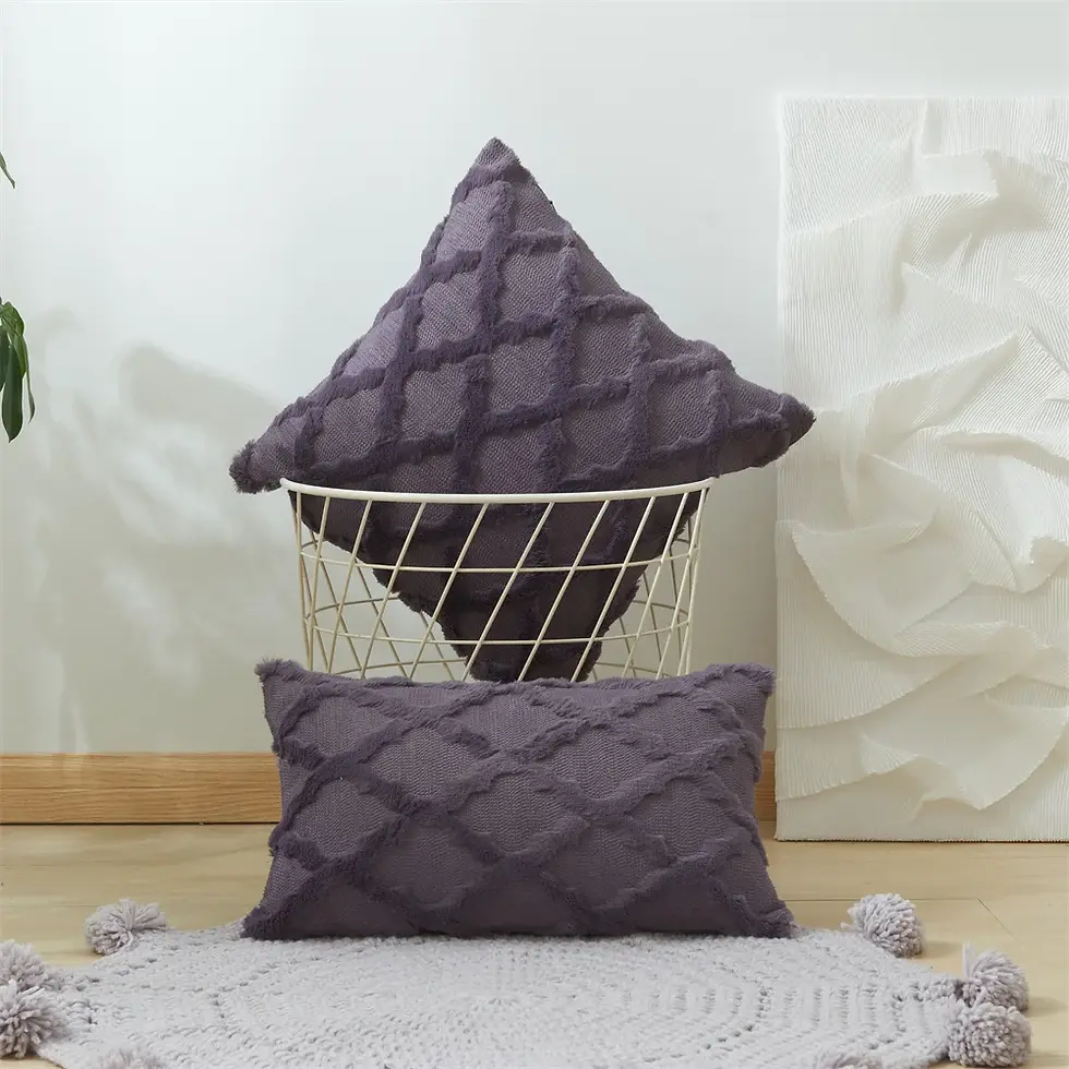 Thumbnail: 3D Plush Embroidered Cushion Cover