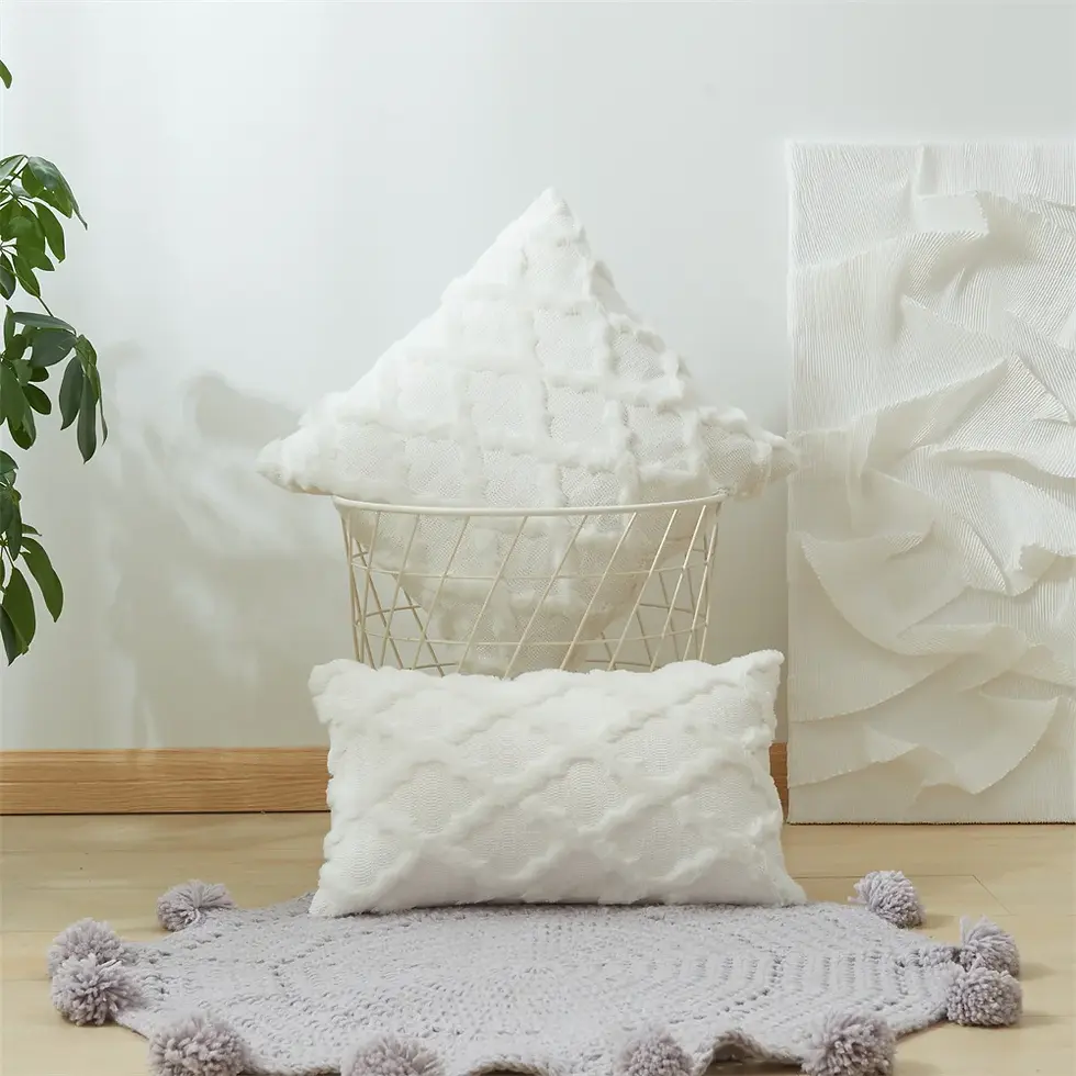 Thumbnail: 3D Plush Embroidered Cushion Cover