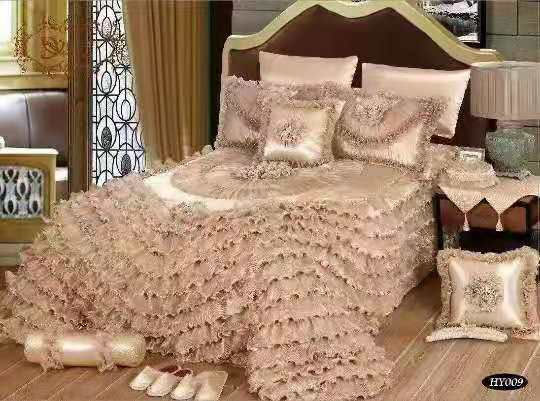 Thumbnail: Premium Satin Ruffle Bedding Set