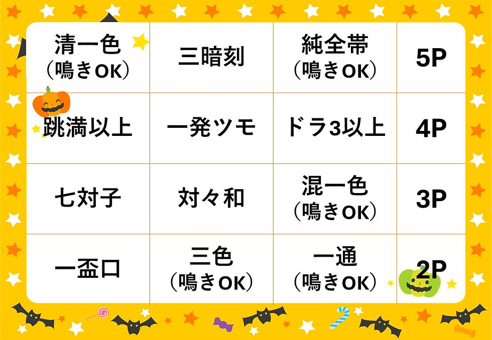 ハロウィンビンゴ！（10月イベント）