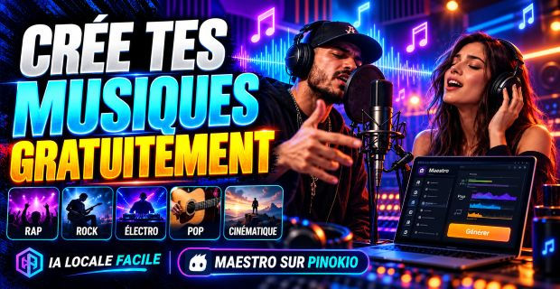 Couverture : créer des musiques gratuitement avec l’IA dans Maestro sur Pinokio