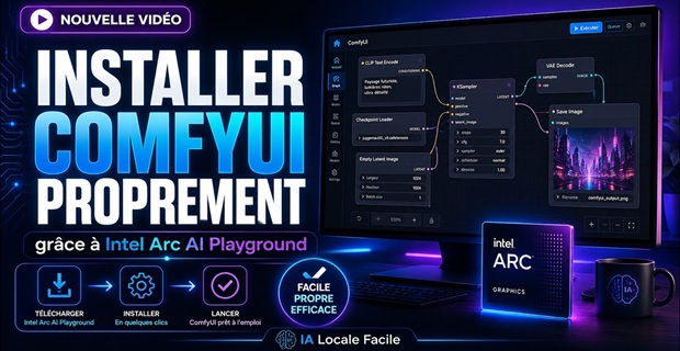 Video : Comment obtenir facilement une installation propre de ComfyUI grace a Intel Arc AI Playground