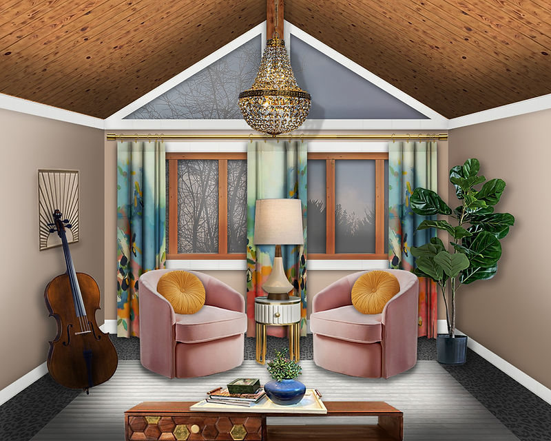 Vintage Eclectic Den final design render