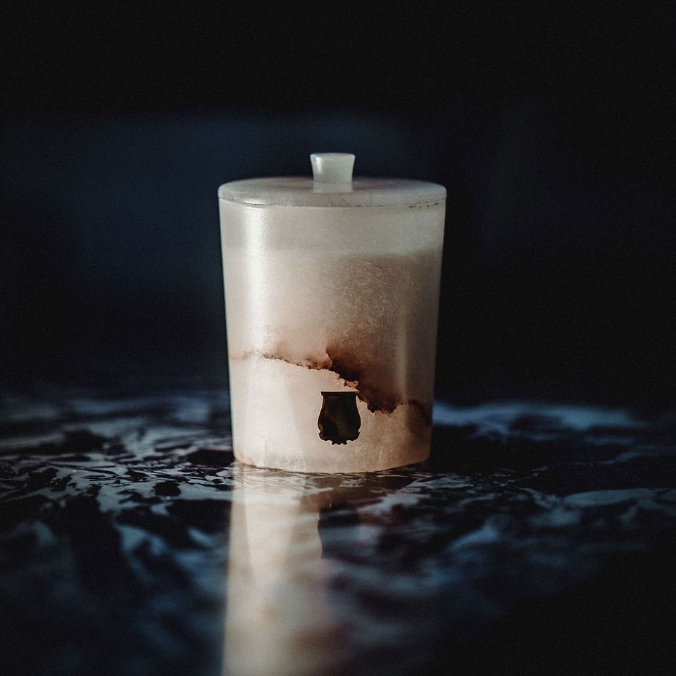 Cream alabaster candle