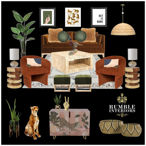 rumble interiors edesign online virtual interior design mood board | maximalist eclectic modern styling