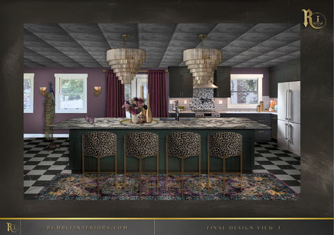 rumble interiors Glam Moody Modern Kitchen Home Renovation Project