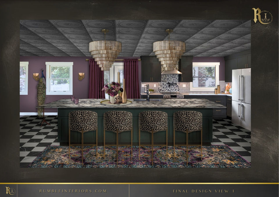 rumble interiors Glam Moody Modern Kitchen Home Renovation Project