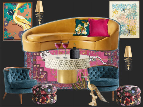 rumble interiors edesign online virtual interior design mood board | maximalist eclectic modern styling