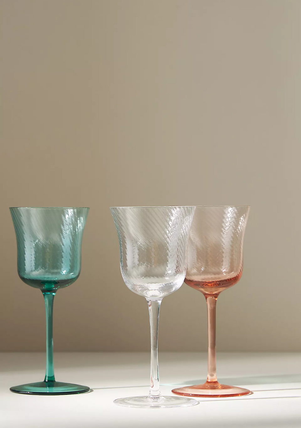 Three wine glasses