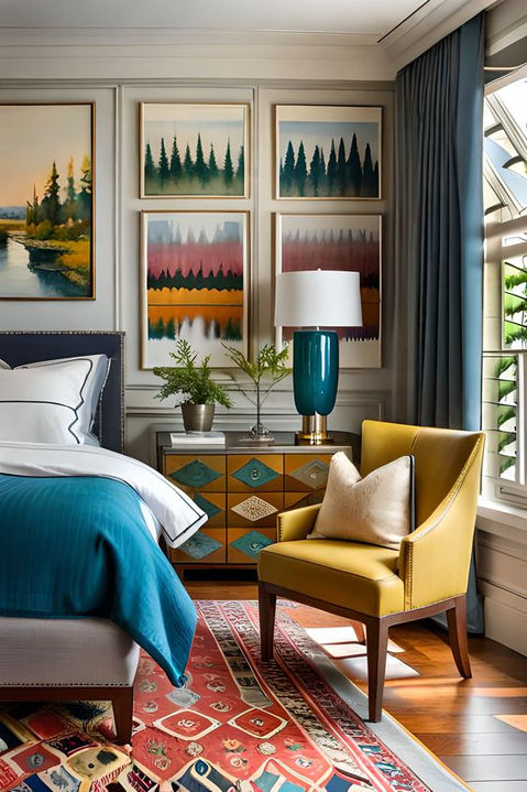 Midcentury Modern Bedroom and armchair
