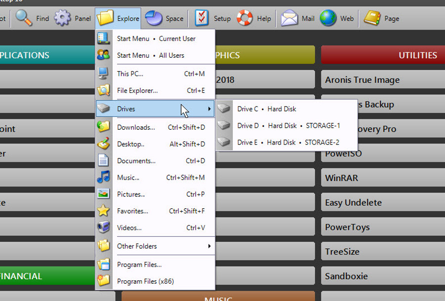 EasyDesktop drive and folder explorer