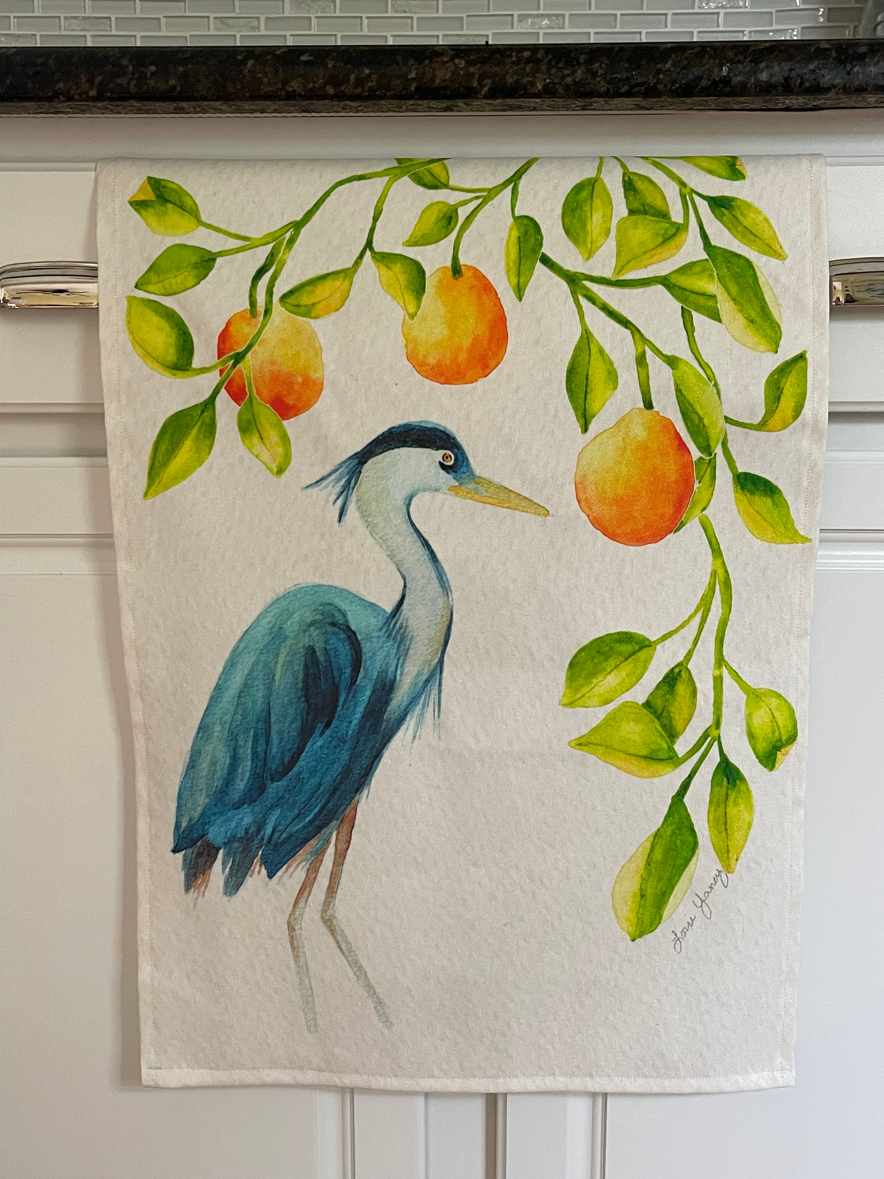 Heron in the Groves Dish Towel