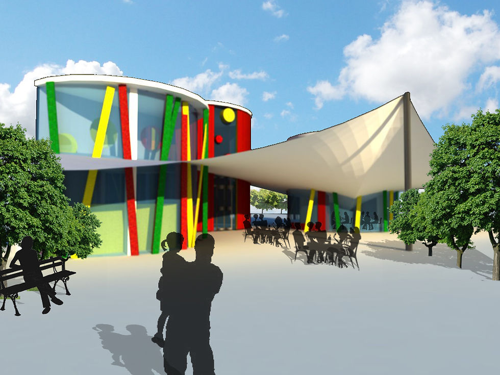 Render exterior, jardin