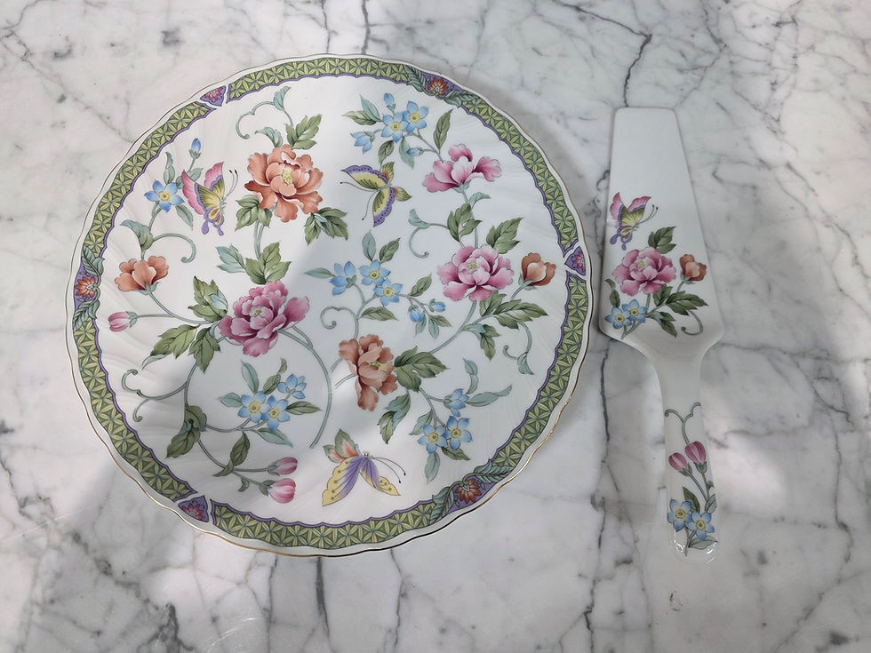 Thumbnail: Vintage Porcelain Cake Plate Set