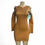 Thumbnail: Long Sleeve Tan Bodycon Dress
