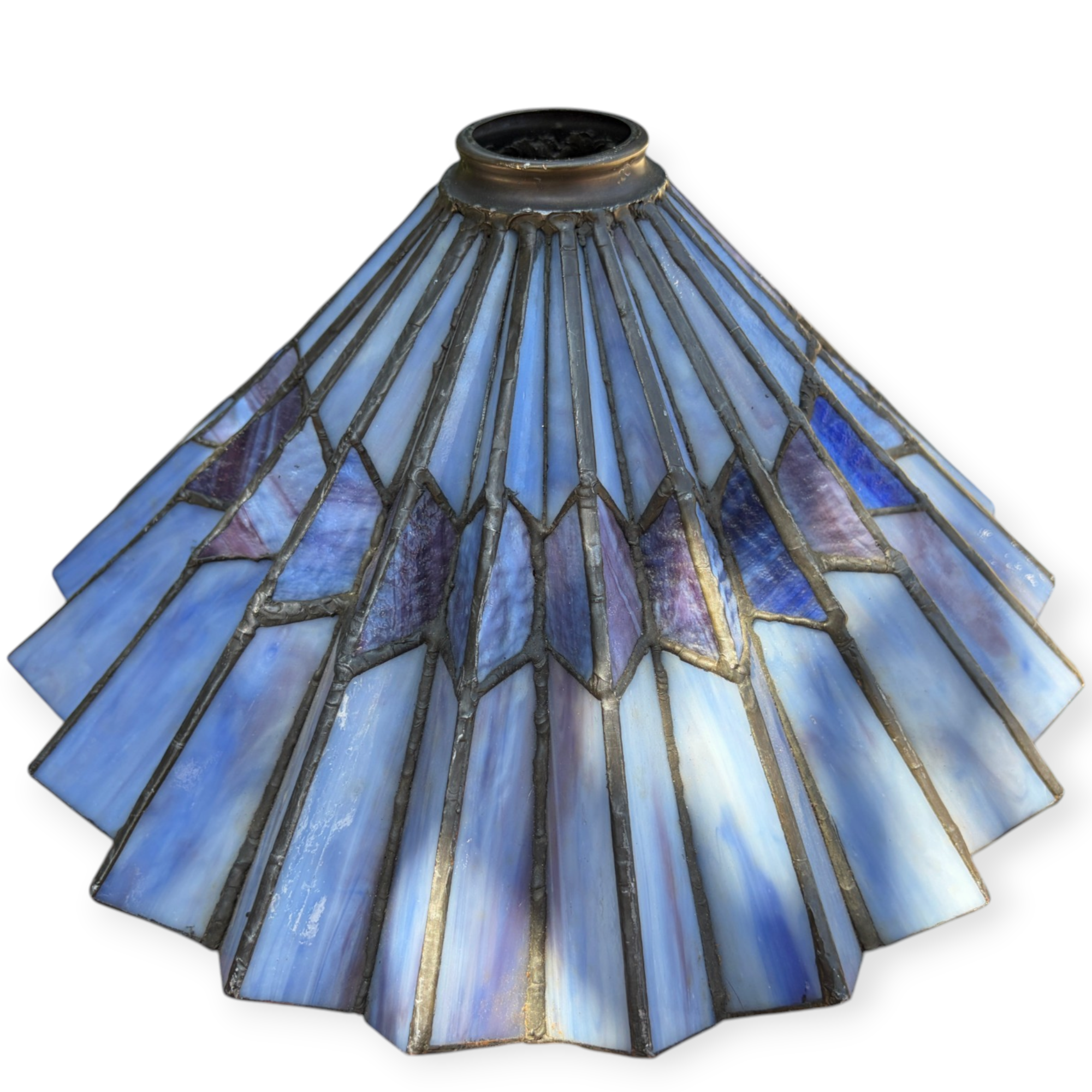 Art Deco Accordion-style Glass Lamp Shade