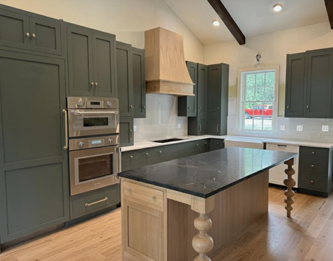 downingtown kitchen renovation with beautiful sage green cabinetry