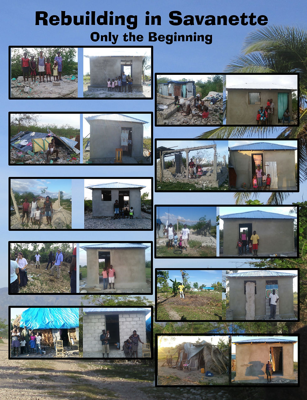 These photos show houses destroyed by the hurricane and then rebuilt with generous donations.