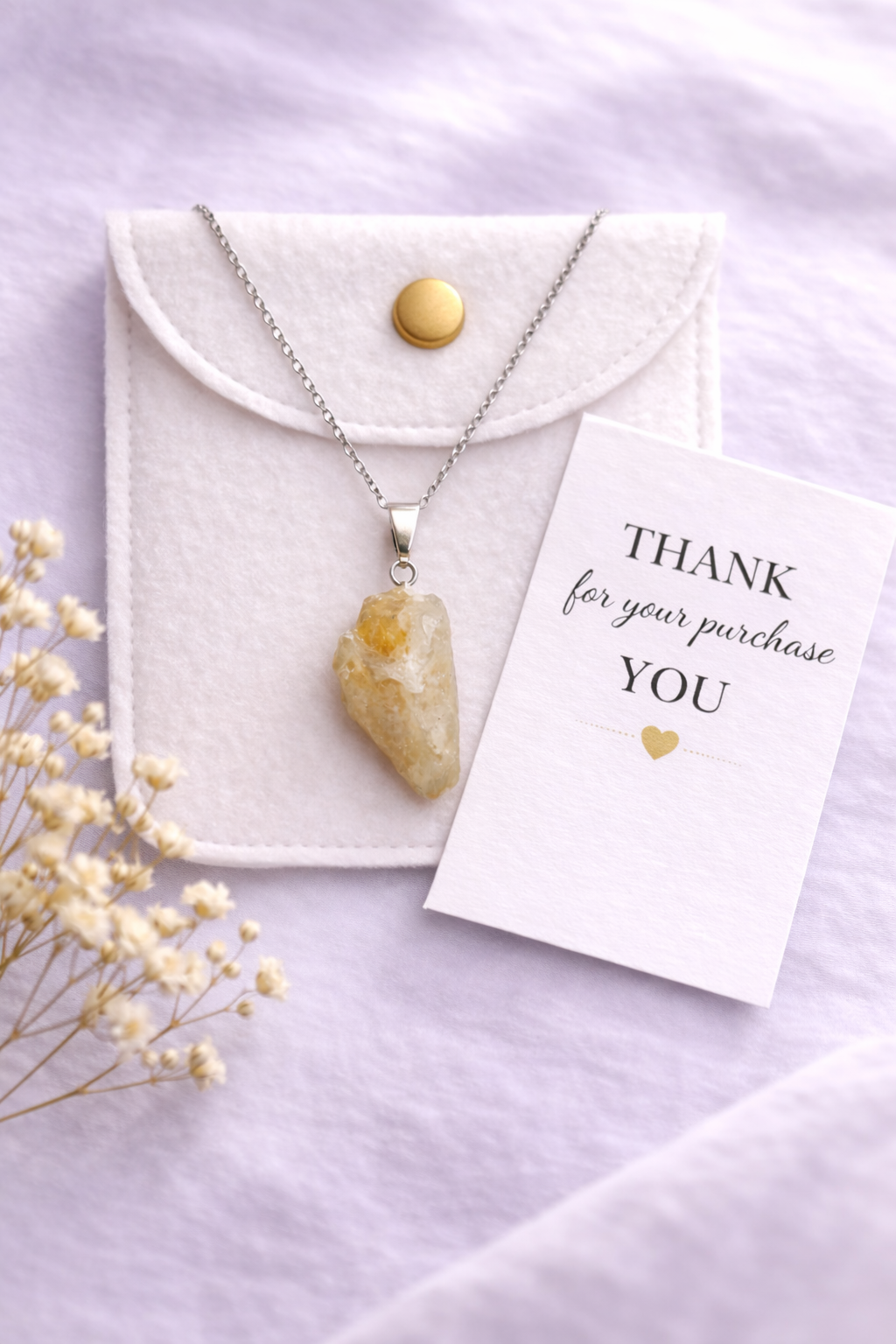 Raw Citrine Confidence & Happiness Necklace