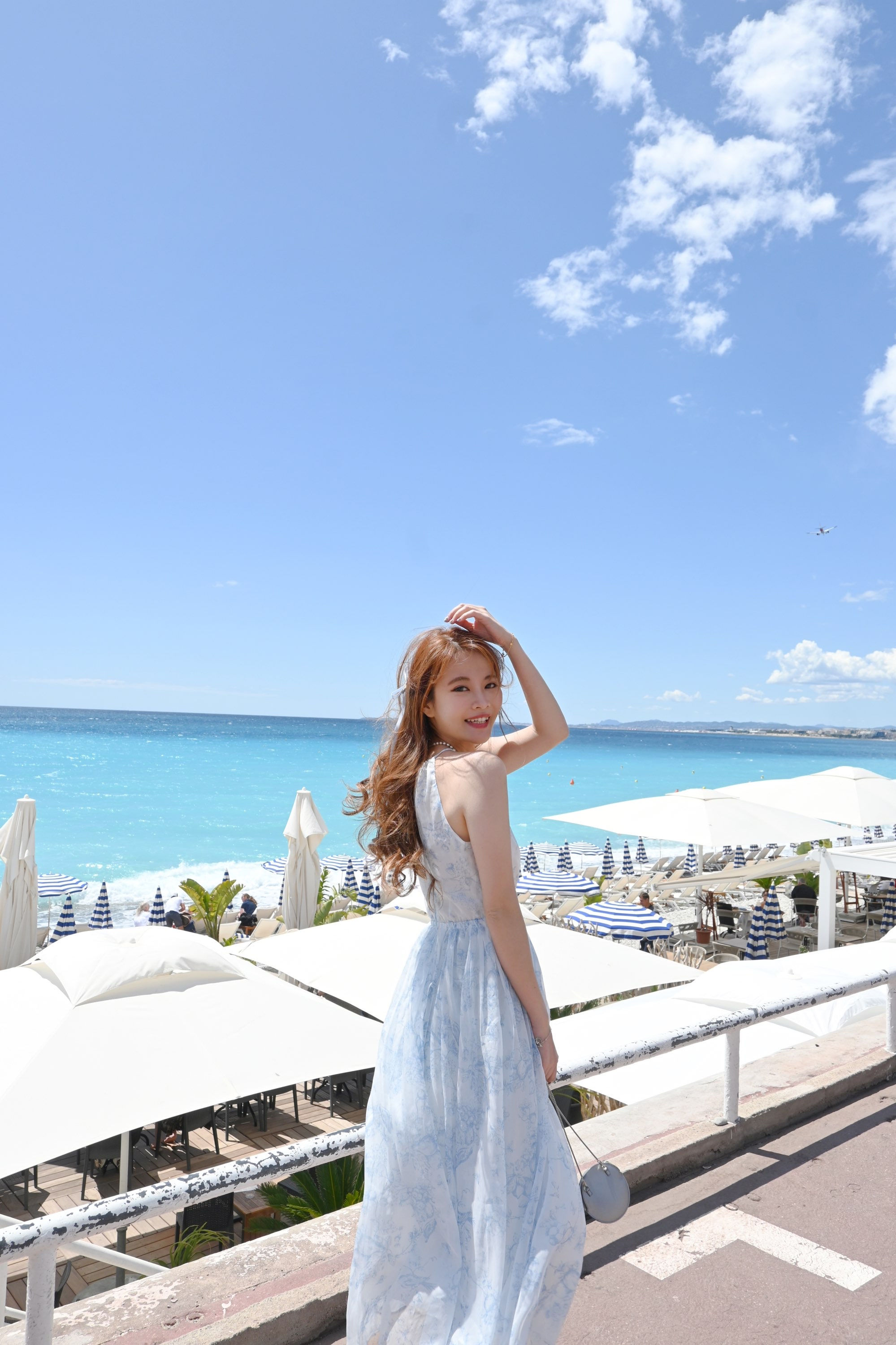 Summer Vibes Dress in White n Blue 