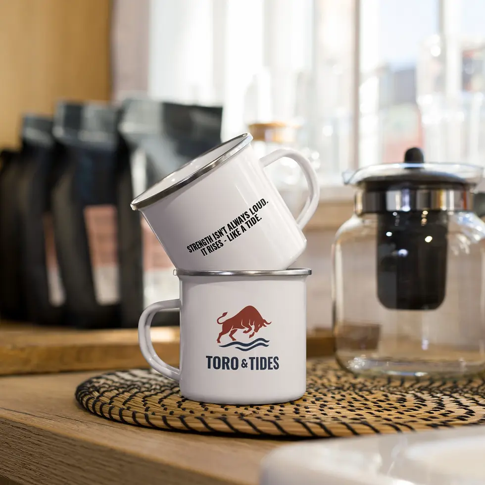 two white mugs stackedt